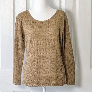 RAFAEL Essential Women's Ruched Top Blouse  Size M  Tan  NWOT